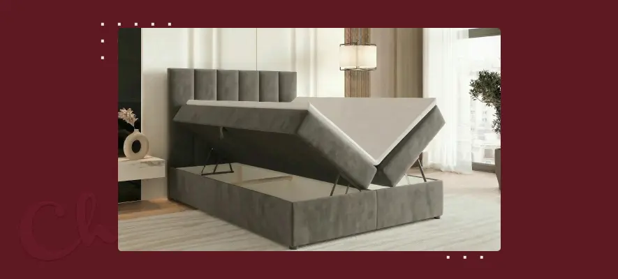 Matelas de lit boxspring avec surmatelas et confort 7 zones dans une chambre